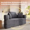 ANYSUN Schlafsofa modulares Sofa, Multifunktionales freistehendes Klappsofabett, Boneless Couch,Ovales Bett mit Kissen, Cordstoff-Bezug, 173x176 cm geeignet für Apartments, Wohnzimmer, Schlafzimmer Bild 3
