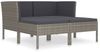 vidaXL 4-tlg. Garten-Lounge-Set mit Auflagen Poly Rattan Grau 3056968 Bild 2