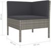 vidaXL 4-tlg. Garten-Lounge-Set mit Auflagen Poly Rattan Grau 3056968 Bild 5