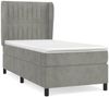vidaXL Boxspringbett mit Matratze Hellgrau 80x200 cm Samt, Härtegrad: H2 [3129297] Bild 2