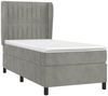 vidaXL Boxspringbett mit Matratze Hellgrau 80x200 cm Samt, Härtegrad: H2 [3129297] Bild 3