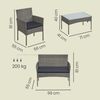 Songmics Gartenmöbel-Set mit Bank, Tisch & Stühle, Polyrattan, Grau Bild 5