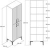 Dmora Großer Mehrzweckschrank Amata, Multifunktionale Möbel, Schuhschrank, Besenschrank, 60x35h200 cm, Walnuss und Anthrazit Bild 3