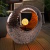 2er LED Solarleuchte, Messing-Farben, Feuereffekt, warmweiß Bild 3