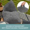 Green Bean® Sitzsack Felloptik Indoor 150x100x100cm mit 220 Liter EPS-Perlen Füllung - Kuschelig Weich Waschbar - Grau Bild 5