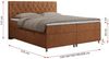 Boxspringbett Doppelbett Polsterbett Kunstlederbett mit Bettkasten - ROMA - 120x200cm - Orange Stoff - H3 Bild 5