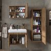 Roomart ADA Badmöbel Set– 4-teiliges Badezimmermöbel Set mit Waschbecken, Unterschrank, Spiegelschrank & Seitenschrank - H 42 x B 35 x T 60 cm • Eiche Bild 4
