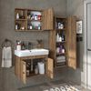 Roomart ADA Badmöbel Set– 4-teiliges Badezimmermöbel Set mit Waschbecken, Unterschrank, Spiegelschrank & Seitenschrank - H 42 x B 35 x T 60 cm • Eiche Bild 3