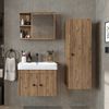 Roomart ADA Badmöbel Set– 4-teiliges Badezimmermöbel Set mit Waschbecken, Unterschrank, Spiegelschrank & Seitenschrank - H 42 x B 35 x T 60 cm • Eiche Bild 2