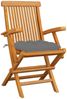 vidaXL Gartenstühle mit Grauen Kissen 3 Stk. Massivholz Teak 3062530 Bild 2
