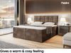 MEBLINI Boxspringbett DRAGO 140x200 cm mit Bettkasten - H4/Braun Samt Polsterbett - Doppelbett mit Topper & Taschenfederkern-Matratze Bild 4