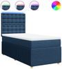vidaXL Boxspringbett mit Matratze Blau 90x200 cm Stoff 3294259 Bild 2
