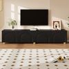 TV-Schrank Lowboard Bogenrelief 4 Türen Metallfüße Wohnzimmer Stauraum Bild 2