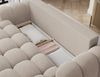 MOEBLO Schlafsofa ELVENTO, Sitzer Sofa mit Schlaffunktion & Komfortpolsterung – Modernes Schlafsofa mit Bettkasten & Zierkissen, Couch Polstermöbel Sitzmöbel Wohnzimmermöbel 3-Sitzer-Sofa Stoffsofa für Wohnzimmer, B 256 × H 105 × T 119 cm Bild 4