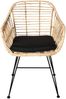 Esszimmerstuhl Armlehnenstuhl Rattan Farbe natur inkl. Kissen ANTALYA 80550007 Bild 3