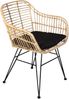 Esszimmerstuhl Armlehnenstuhl Rattan Farbe natur inkl. Kissen ANTALYA 80550007 Bild 2