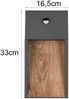 2er Set LED Außenwandleuchten Anthrazit & Holzoptik mit Bewegungsmelder, H 33cm Bild 3