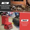 2 in 1 Werkstattwagen mit Koffer & 8 Fächer & Haken & Verstellbarem Regal 100 kg Tragkraft Rot Bild 5