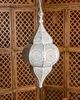 Marrakesch Orient & Mediterran Interior Pendelleuchte Orientalische Lampe Hängelampe aus Metall E27 Lunar Weiß 40cm, Handarbeit Bild 4