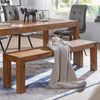 Finebuy Esszimmer Sitzbank , 140 x 45 x 35 cm, Massivholz Sheesham Bild 3