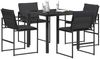 vidaXL Garten Essgruppe 5 pcs Schwarz und Dunkelgrau 80 x 80 x 73 cm 3448899 Bild 3