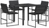 vidaXL Garten Essgruppe 5 pcs Schwarz und Dunkelgrau 80 x 80 x 73 cm 3448899 Bild 2