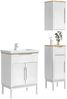 vidaXL Badezimmermöbel-Set mit Tür FLORO 3 pcs Weiß Massivholz Kiefer 3385884 Bild 3