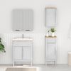 vidaXL Badezimmermöbel-Set mit Tür FLORO 3 pcs Weiß Massivholz Kiefer 3385884 Bild 4