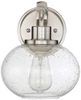 Wandleuchte, Metall Glas, Nickel, B 19,9 cm Bild 2