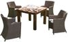 Inko 5-teilige Sitzgruppe Mino und Abacus Rattanoptik natur/Teakholz Tisch 100x100 cm Bild 5