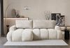 Selsey 'Ombo Mini' Ecksofa mit Schlaffunktion, Bettkasten und Plüsch-Bezug, Creme, links Bild 2