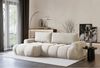 Selsey 'Ombo Mini' Ecksofa mit Schlaffunktion, Bettkasten und Plüsch-Bezug, Creme, links Bild 3