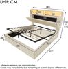 Polsterbett 180×200 cm mit höhenverstellbarem Stauraum-Kopfteil, LED & USB, Beige, ohne Matratze Bild 5