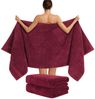 Hammetex 2er Set Extra Große Badetücher – 80x200 cm, 500 GSM, 100% Baumwolle – Weich & Saugfähig – Luxuriöse Große Spa-Handtücher, Bordeauxrot Bild 2