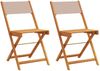 vidaXL Bistrostühle 2 Stk. Taupe Massivholz Akazie & Stoff 367683 Bild 2