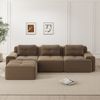 3-Sitzer Modulsofa H 69 x T 293 x B 177 cm aus Cord in Braun mit 74 cm Sitztiefe, montagefrei Bild 2