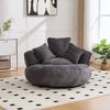 Sofa 108x108x52 cm in Dunkelgrau aus Cordstoff, mit hoher Rückenlehne und Armlehnen, gemütlicher Sitzsack für entspannte Momente Bild 3