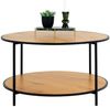 Moderner Couchtisch LEVEN 80cm Eiche-Look Industrial Design schwarz Metallgestell Bild 4