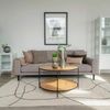 Moderner Couchtisch LEVEN 80cm Eiche-Look Industrial Design schwarz Metallgestell Bild 3