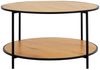 Moderner Couchtisch LEVEN 80cm Eiche-Look Industrial Design schwarz Metallgestell Bild 5