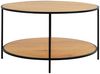 Moderner Couchtisch LEVEN 80cm Eiche-Look Industrial Design schwarz Metallgestell Bild 2