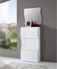 Schuhschrank >Onda< in Weiß/Hochglanz - 71x122x27cm (BxHxT) Bild 2