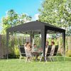 Faltbarer Pavillon 3x3 m mit verstellbarer Höhe, zentraler Beleuchtung und Fernbedienung, aus Metall und Polyester, schwarz Bild 3