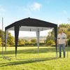 Faltbarer Pavillon 3x3 m mit verstellbarer Höhe, zentraler Beleuchtung und Fernbedienung, aus Metall und Polyester, schwarz Bild 5