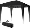 Faltbarer Pavillon 3x3 m mit verstellbarer Höhe, zentraler Beleuchtung und Fernbedienung, aus Metall und Polyester, schwarz Bild 2