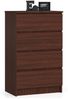 Home Collective Kommode 60 cm breit Holz Highboard Sideboard für Flur Schlafzimmer Wohnzimmer (Kommode Schlafzimmer Kommode mit Schubladen Holz Schrank), Kinderzimmer Organizer, 99 cm hoch mit 4 Schubladen Venge Bild 4