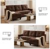 Jiexi Ecksofa Cord Sofa Braun mit Hocker, 3-Sitzer/4-Sitzer Couch fürs Wohnzimmer Bild 4