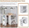 ANYSUN Schreibtisch Bartisch & ausziehbarer Thekentisch mit Haustierbereich, Marmorplatte (2 Pakete enthalten Tischplatte + Untergestell / Ablagen), mit Haustierbereich,Weiß, 120×40×100 cm, ohne Futterteller & Kissen Bild 4