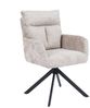 HOME DELUXE Esszimmerstuhl mit Armlehne ALUNA Chenille - 1er Set Beige Bild 5