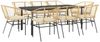 vidaXL 9-tlg. Garten-Essgruppe mit Kissen Braun Poly Rattan Glas 3334610 Bild 2
